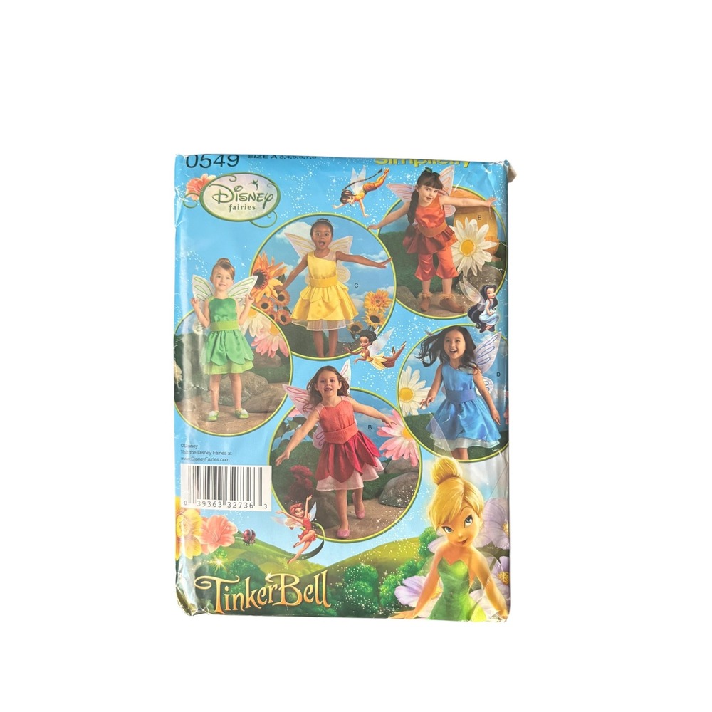 Simplicity 0549 Disney Fairies Tinker Bell Girls Costume Pattern Size 3-8 Uncut